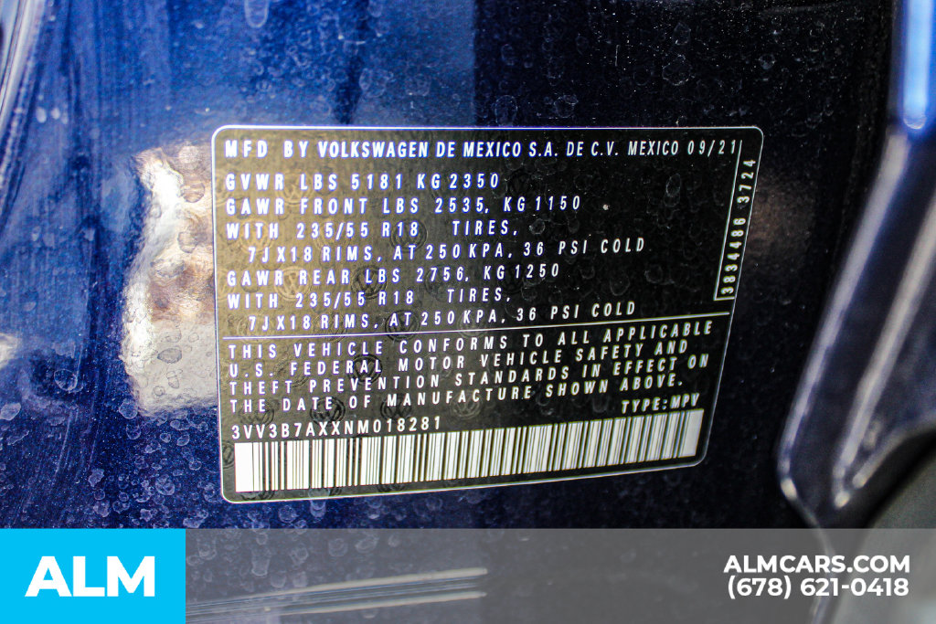 Used 2022 Blue Volkswagen 2.0T SE image 42