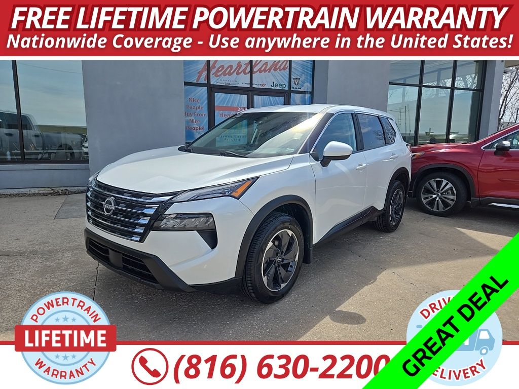 Everest White Pearl 2024 Nissan Rogue SV FWD SUV / Crossover Front-Wheel Drive Continuously Variable Transmission