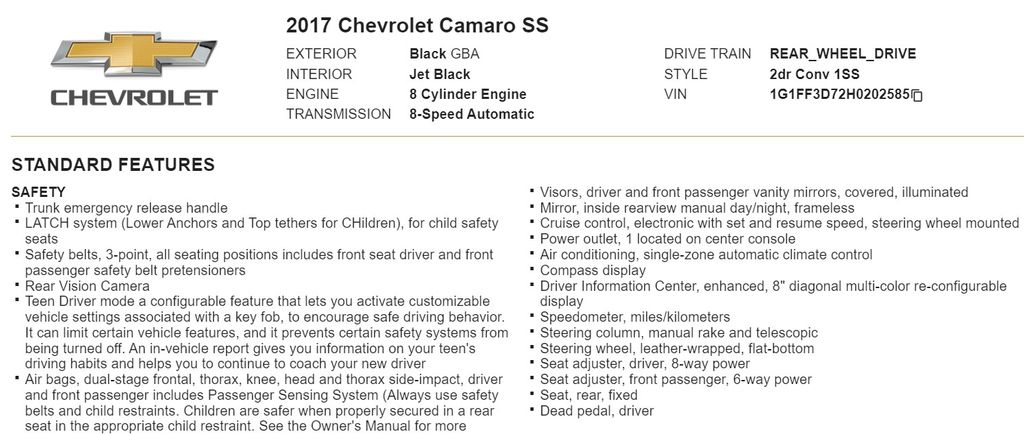 2017 Chevrolet Camaro SS 18