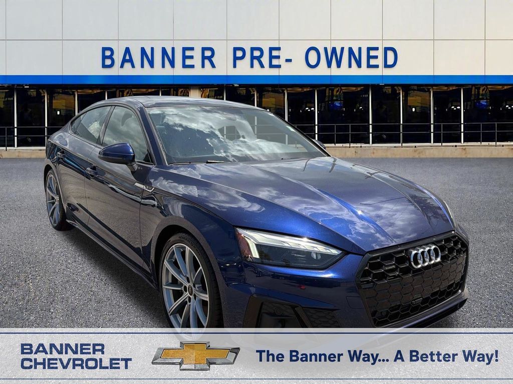 Navarra Blue Metallic 2025 Audi A5 Sportback Sedan All-Wheel Drive 7-Speed Automatic