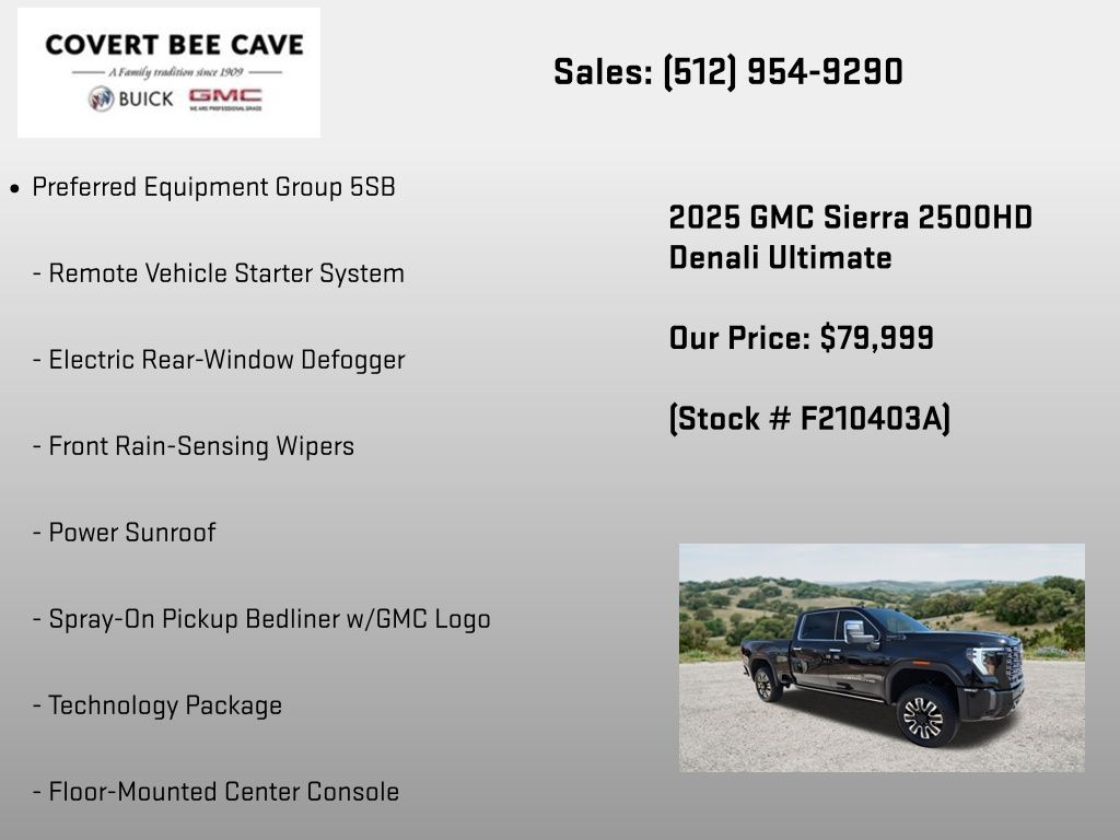 Used Car 2025 Gmc Sierra 2500hd  Denali Ultimate For Sale Under $80,000 In Austin, Texas
