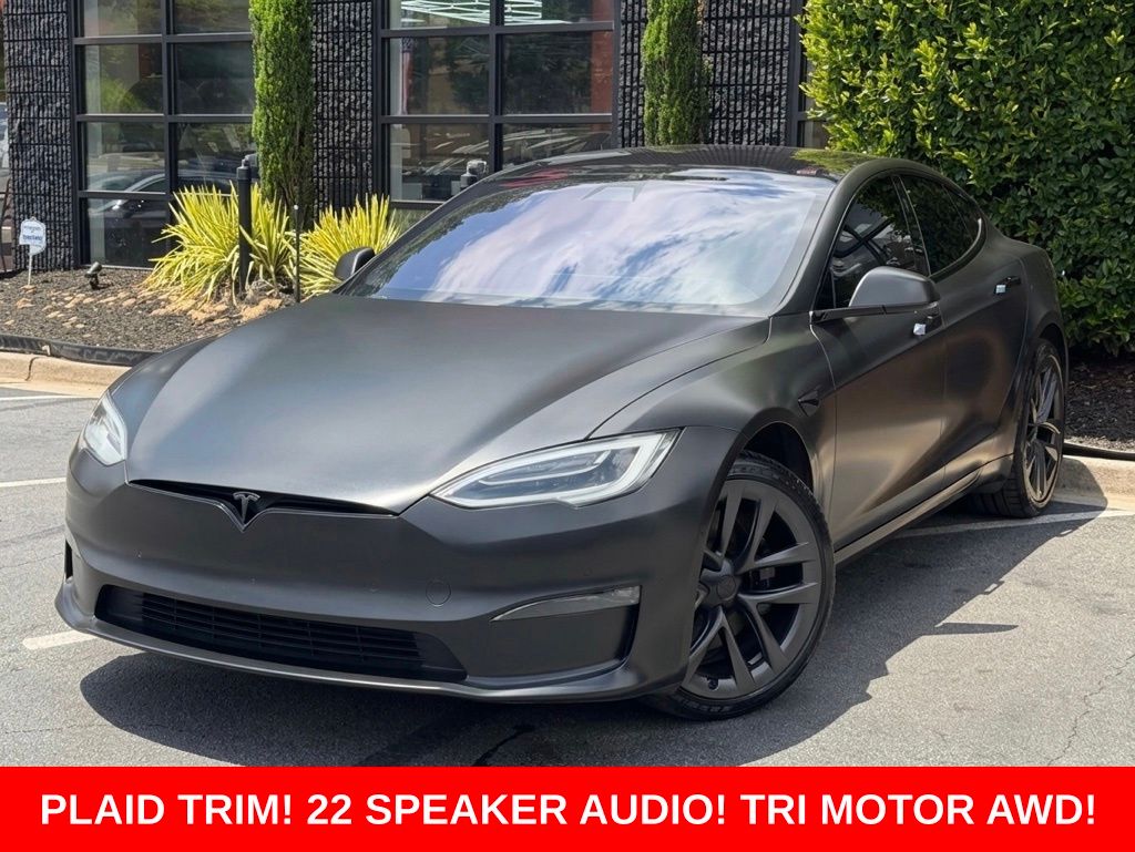 Black 2021 Tesla Model S Plaid AWD Sedan All-Wheel Drive 1-Speed Automatic