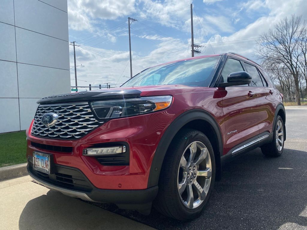 Red Metallic 2020 Ford Explorer Platinum AWD SUV / Crossover All-Wheel Drive Automatic