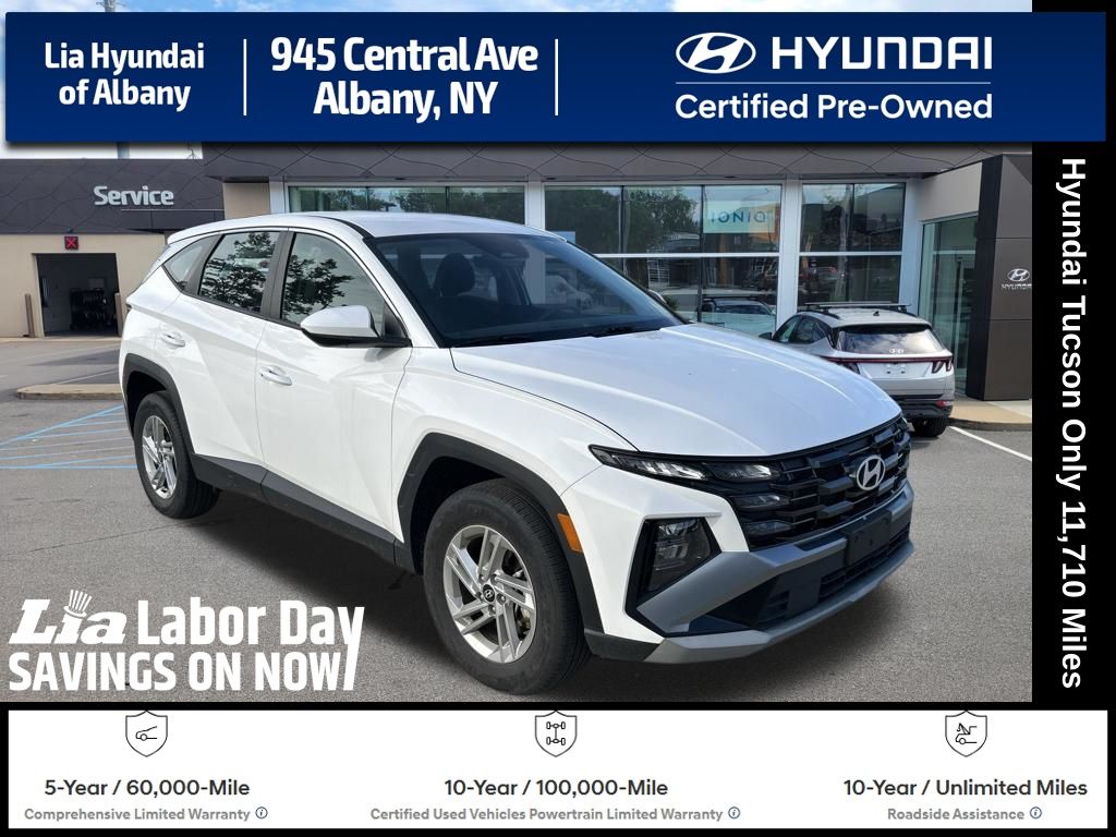 Serenity White Pearl 2025 Hyundai Tucson SUV / Crossover All-Wheel Drive 8-Speed Automatic