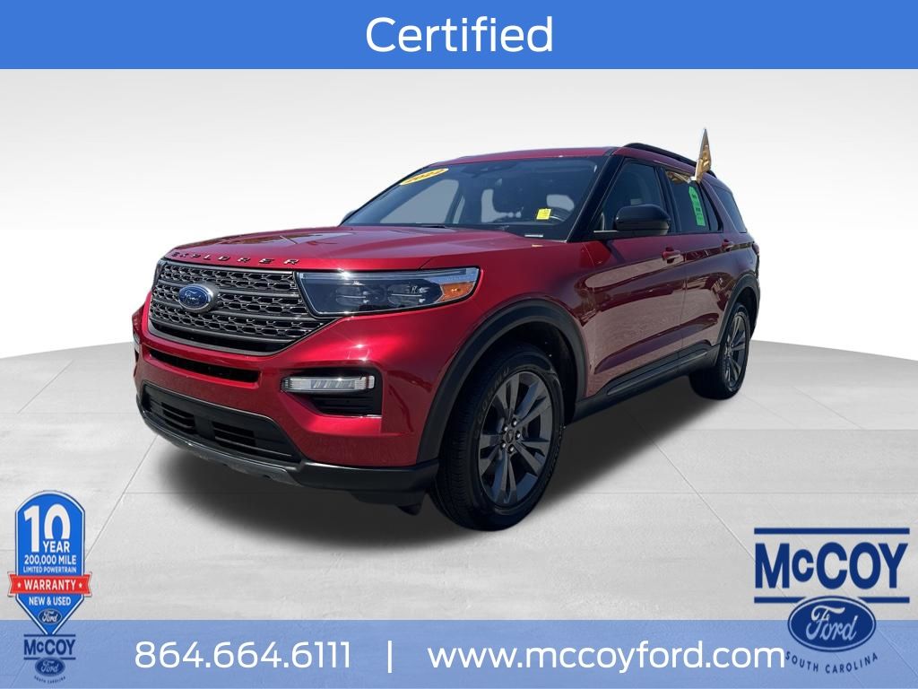 Red Metallic 2022 Ford Explorer XLT AWD SUV / Crossover All-Wheel Drive Automatic