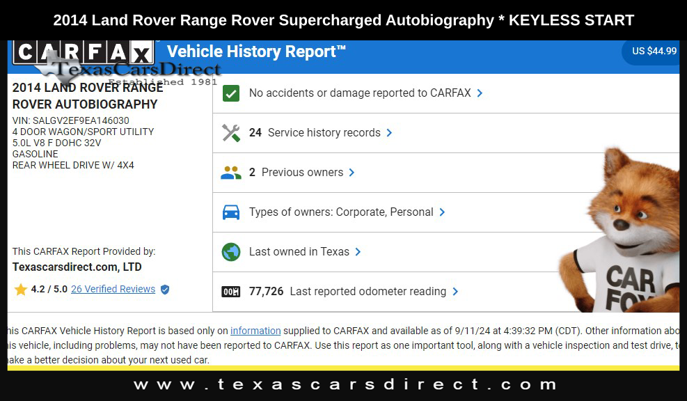 2014 Land Rover Range Rover 5.0L V8 Supercharged Autobiography 11