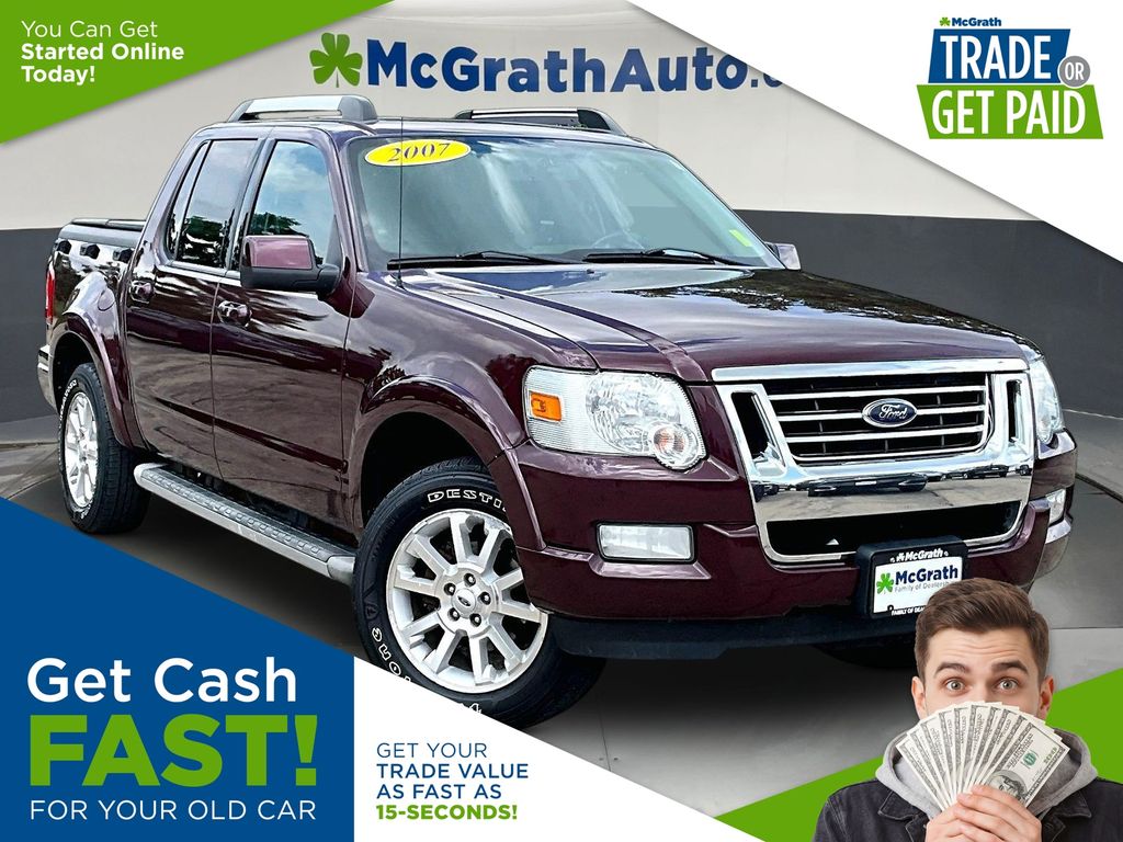 Red Fire Clearcoat 2007 Ford Explorer Sport Trac Pickup Truck Four-Wheel Drive 5-Speed Automatic