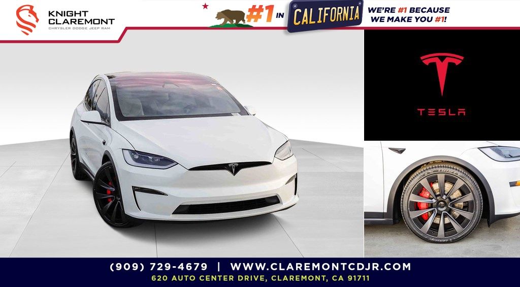 Pearl White Multi-Coat 2023 Tesla Model X Plaid AWD SUV / Crossover All-Wheel Drive 1-Speed Automatic