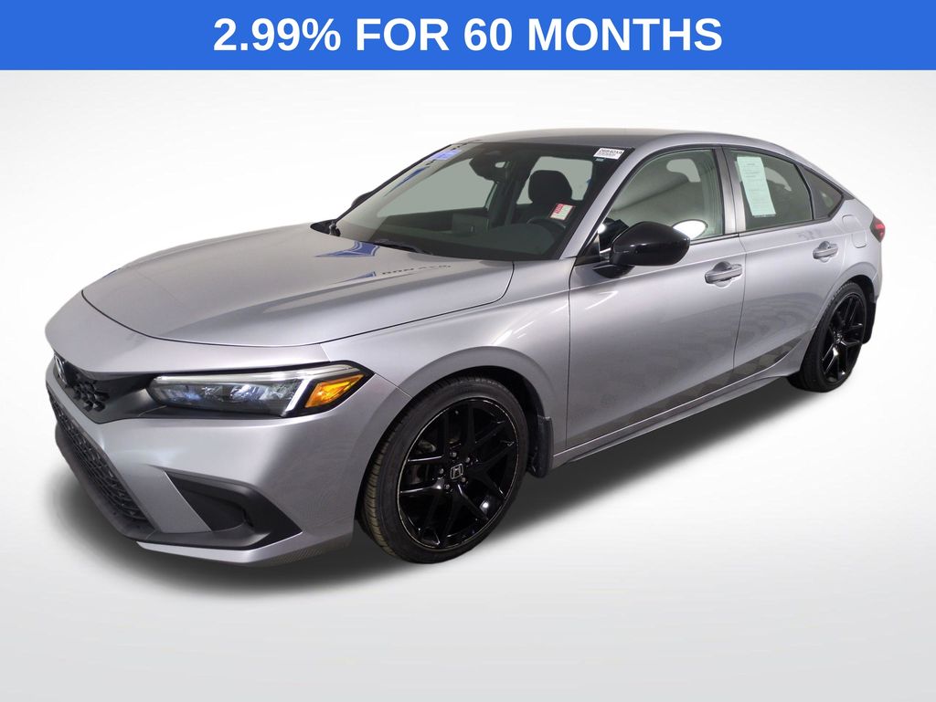 Silver 2023 Honda Civic Hatchback Sport FWD Hatchback Front-Wheel Drive Continuously Variable Transmission