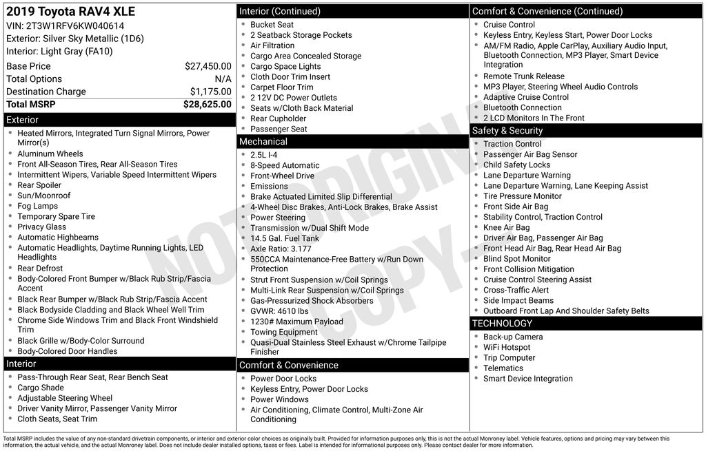 Used Car 2019 Toyota Rav4  Xle For Sale Under $20,000 In Austin, Texas