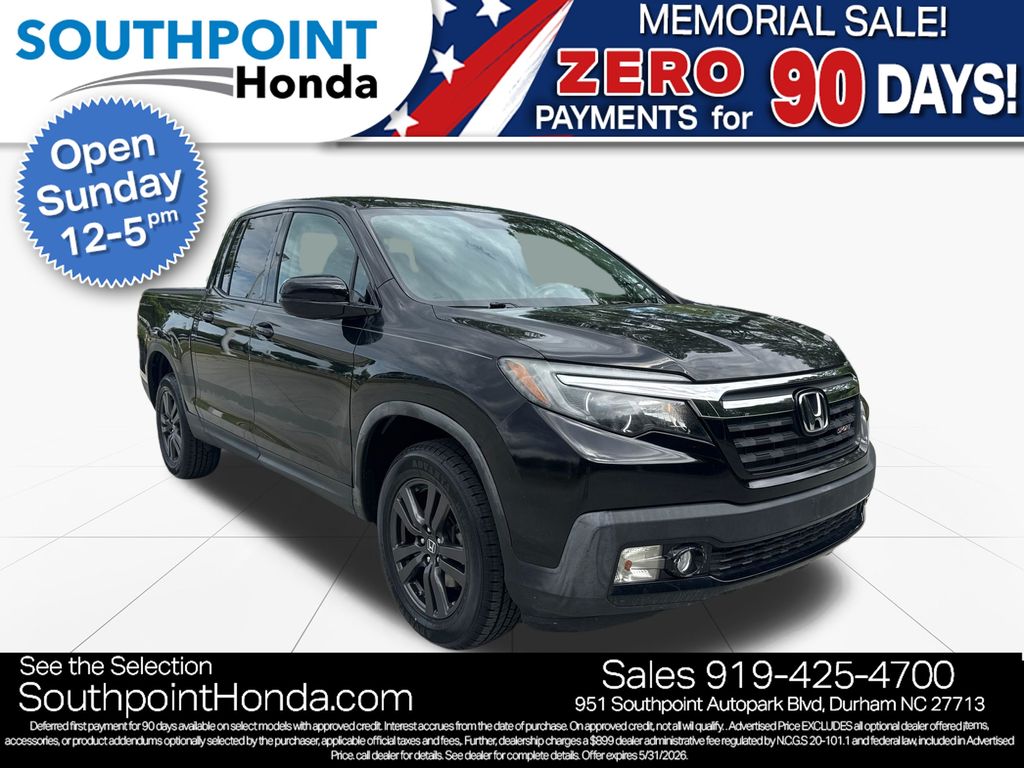 Crystal Black Pearl 2019 Honda Ridgeline Sport AWD Pickup Truck All-Wheel Drive 6-Speed Automatic