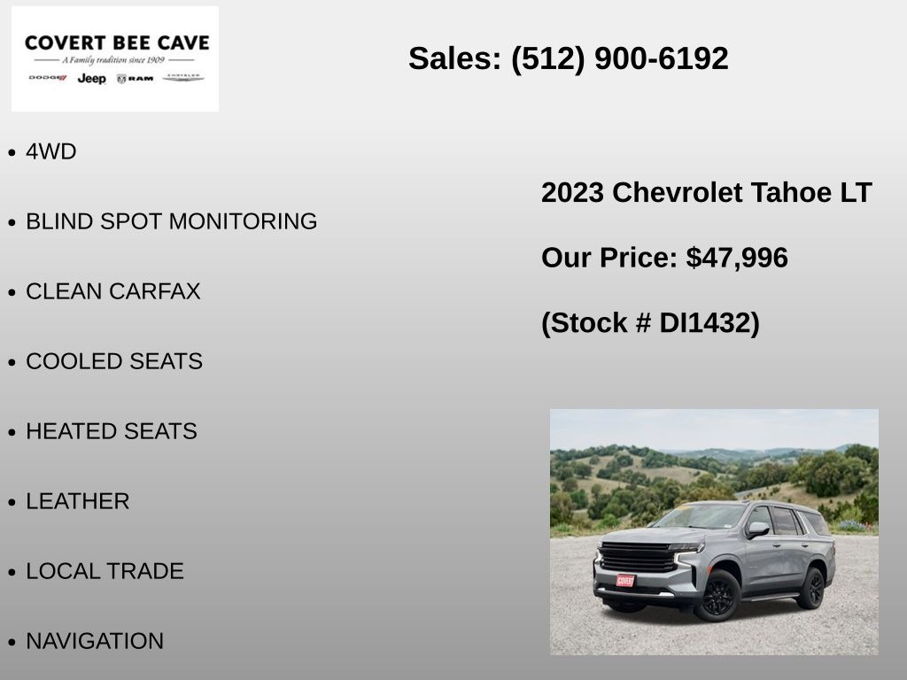 Used Car 2023 Chevrolet Tahoe  Lt For Sale Under $50,000 In Austin, Texas