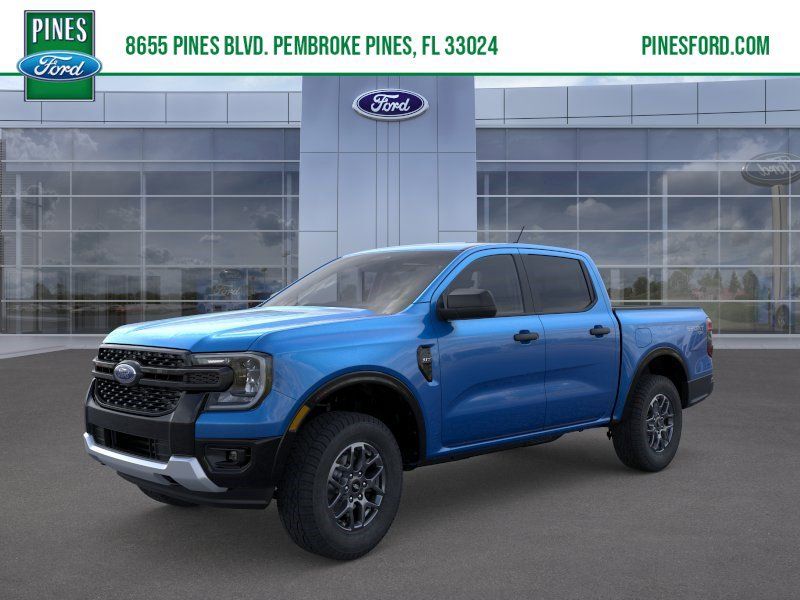 Velocity Blue Metallic 2025 Ford Ranger XLT SuperCrew 4WD Pickup Truck Four-Wheel Drive Automatic