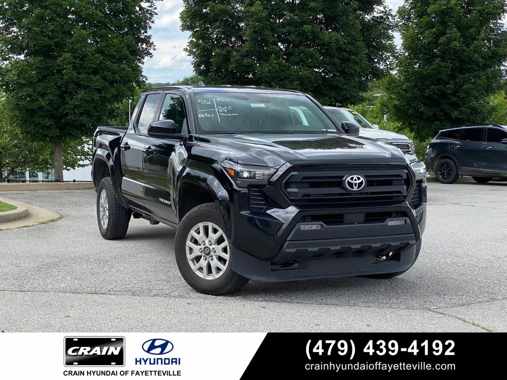 Black 2024 Toyota Tacoma SR5 Double Cab RWD Pickup Truck 4X2 8-Speed Automatic