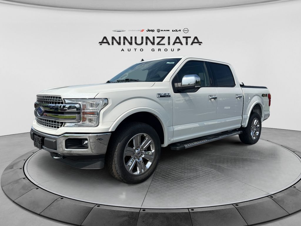 White Metallic 2020 Ford F-150 Lariat SuperCrew 4WD Pickup Truck Four-Wheel Drive Automatic