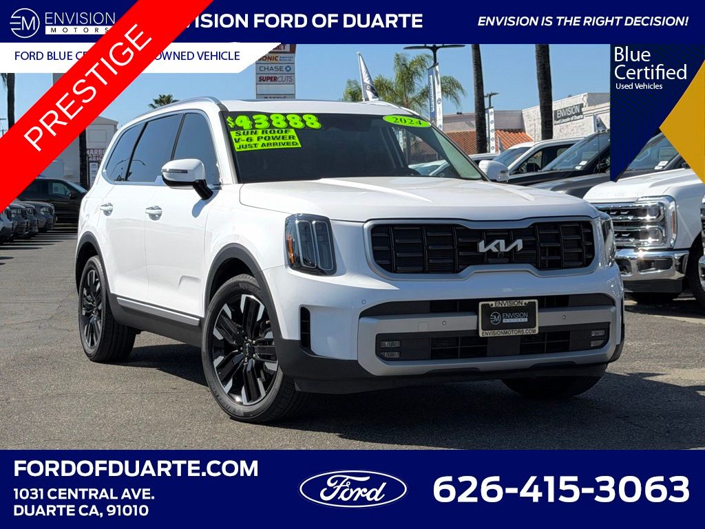 White Pearl 2024 Kia Telluride SX-Prestige AWD SUV / Crossover All-Wheel Drive 8-Speed Automatic