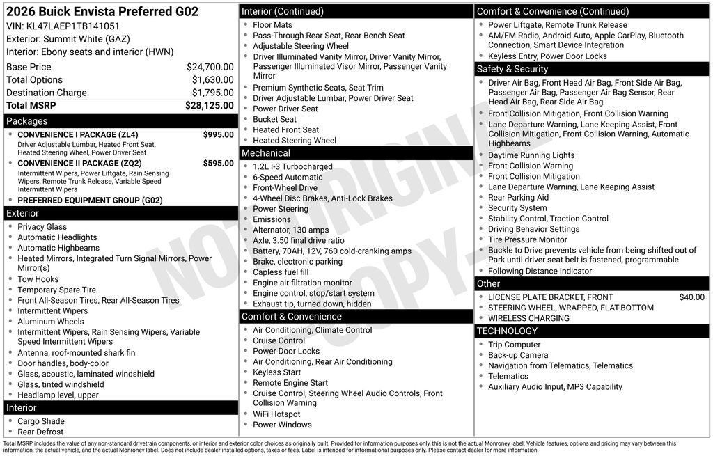 2026 Buick Envista Preferred