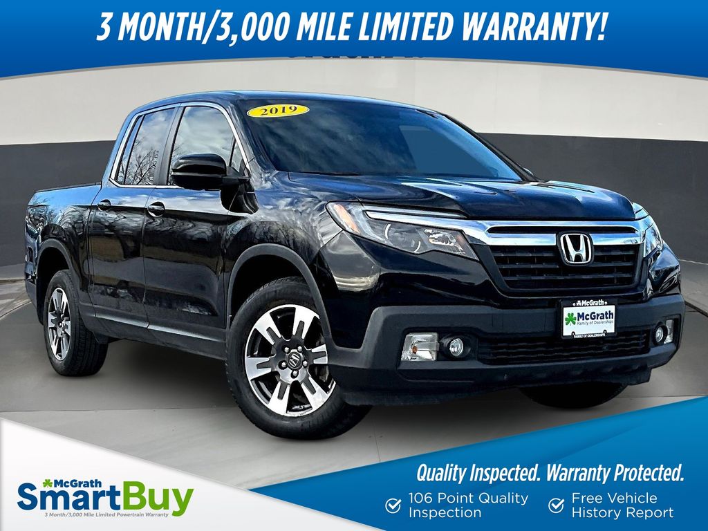 Crystal Black Pearl 2019 Honda Ridgeline RTL AWD Pickup Truck All-Wheel Drive 6-Speed Automatic