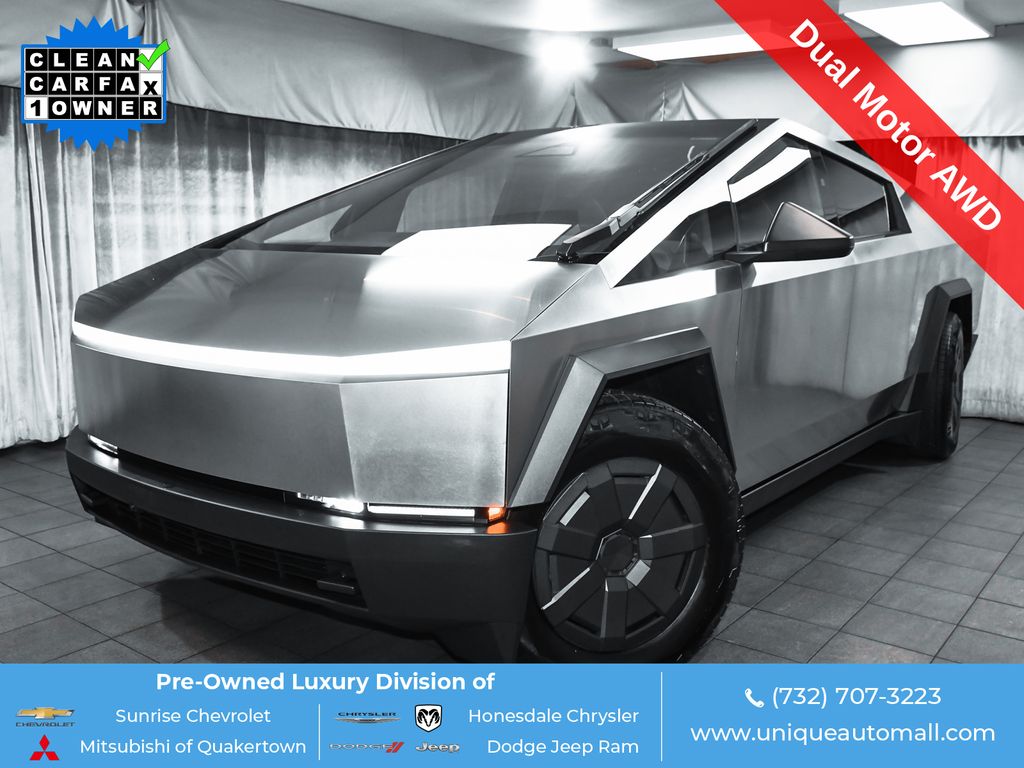 Silver 2025 Tesla Cybertruck Pickup Truck All-Wheel Drive 1-Speed Automatic