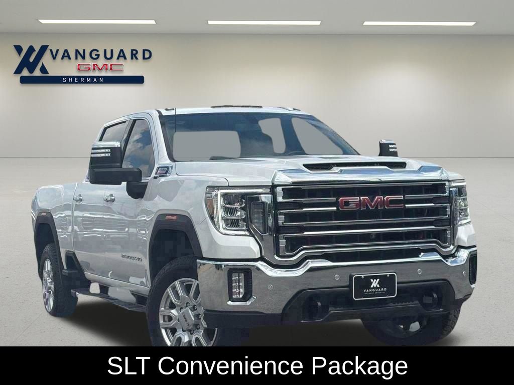White Frost Tricoat 2023 GMC Sierra 2500HD Pickup Truck Four-Wheel Drive Automatic