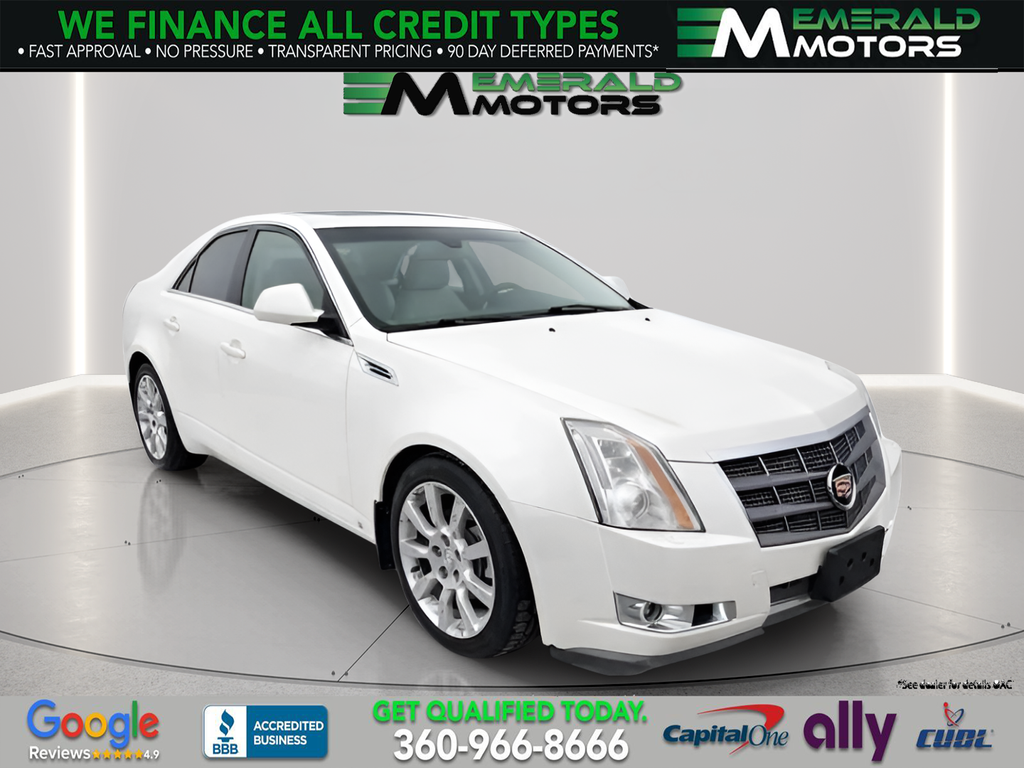 White 2009 Cadillac CTS 3.6L AWD Sedan All-Wheel Drive 6-Speed Automatic