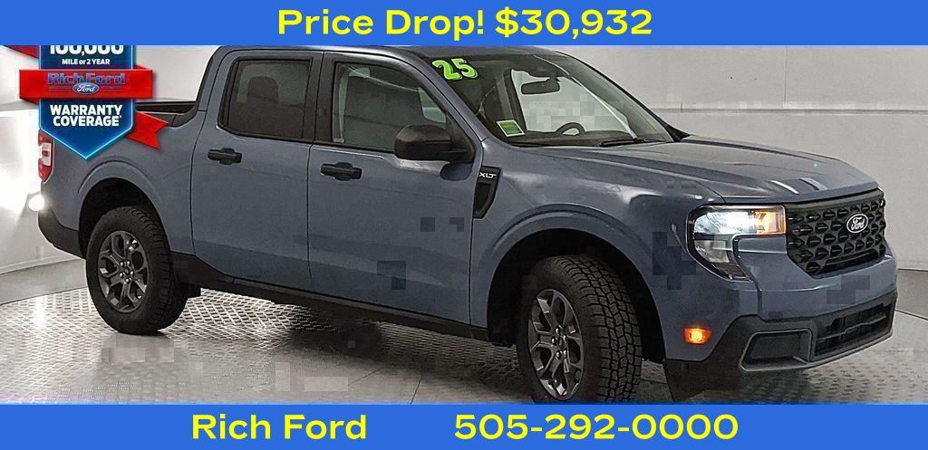 Blue (Azure Gray Metallic) 2025 Ford Maverick XLT SuperCrew AWD Pickup Truck All-Wheel Drive 8-Speed Automatic