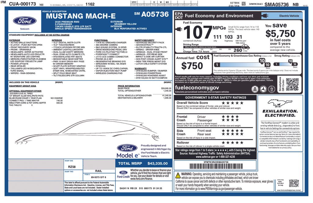 Certified Used 2025 Yellow Ford Premium image 5
