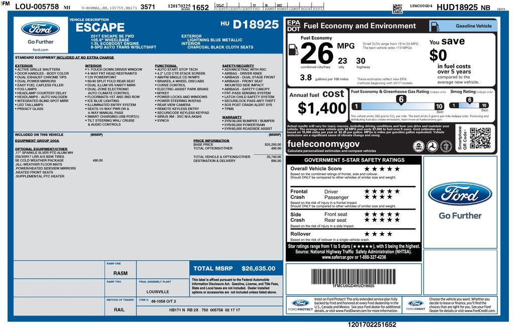 Certified Used 2017 Blue Ford SE image 2