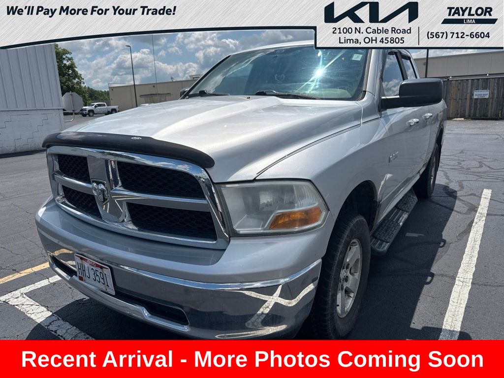 Bright Silver Clearcoat Metallic 2010 Dodge RAM 1500 Pickup Truck Four-Wheel Drive 5-Speed Automatic