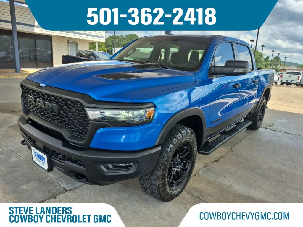 Hydro Blue Pearlcoat 2025 RAM 1500 Rebel Crew Cab 4WD Pickup Truck Four-Wheel Drive 8-Speed Automatic