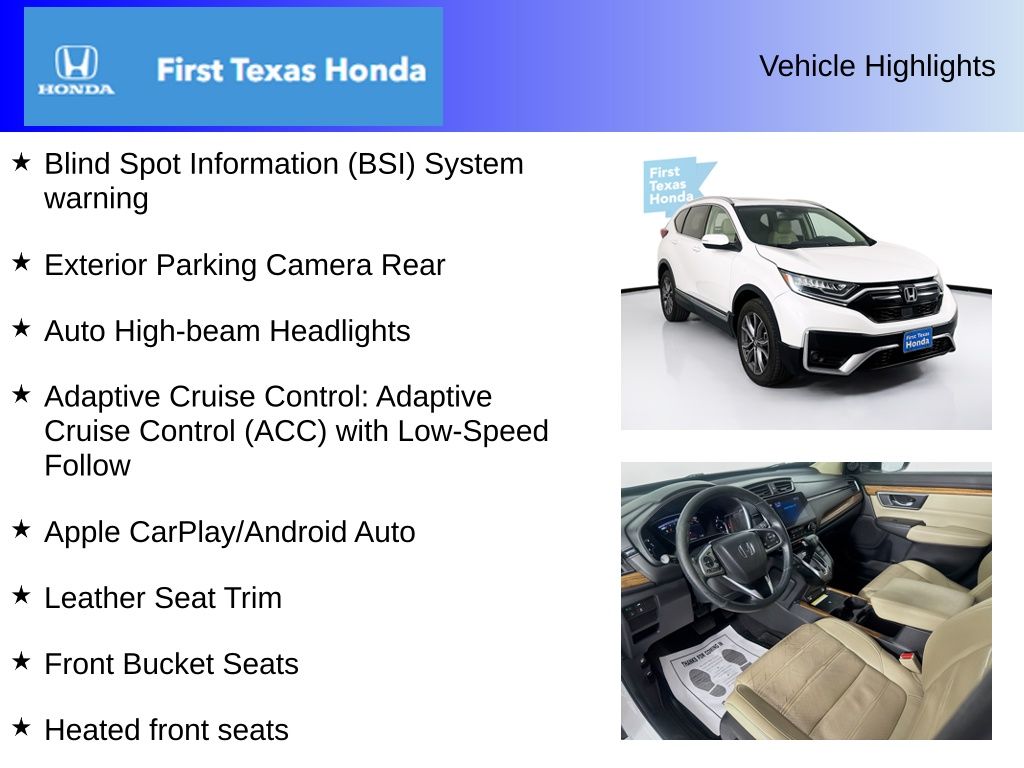Used Car 2021 Honda Cr-v  Touring For Sale Under $30,000 In Austin, Texas