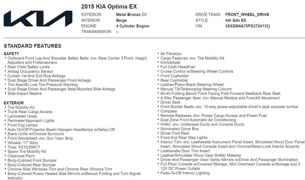 2015 Kia Optima EX 22