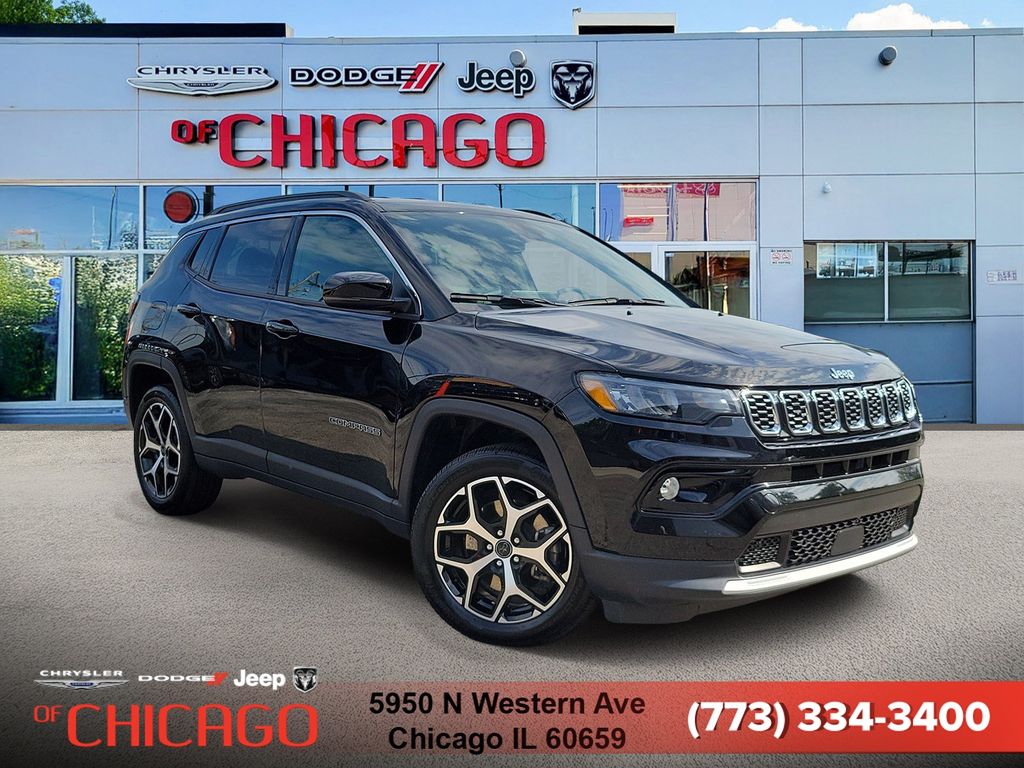Diamond Black Crystal Pearlcoat 2025 Jeep Compass SUV / Crossover Four-Wheel Drive 8-Speed Automatic