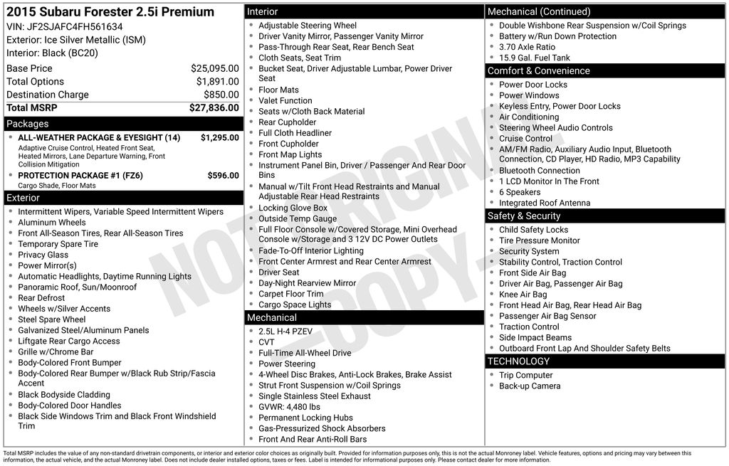 2015 Subaru Forester 2.5i Premium