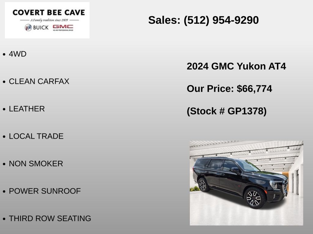Used Car 2024 Gmc Yukon  At4 For Sale Under $70,000 In Austin, Texas