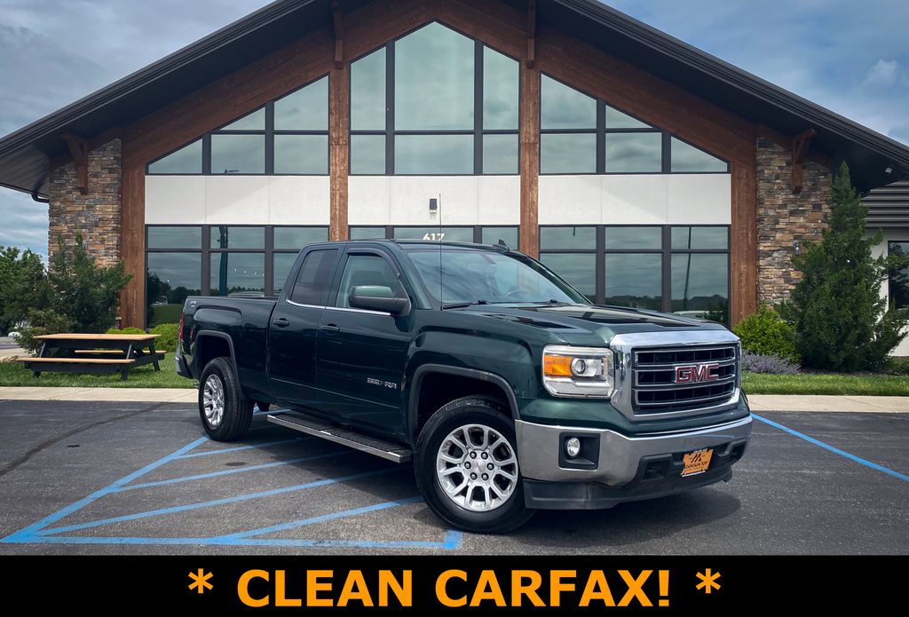 Emerald Green Metallic 2015 GMC Sierra 1500 SLE Double Cab 4WD Pickup Truck Four-Wheel Drive 6-Speed Automatic Overdrive