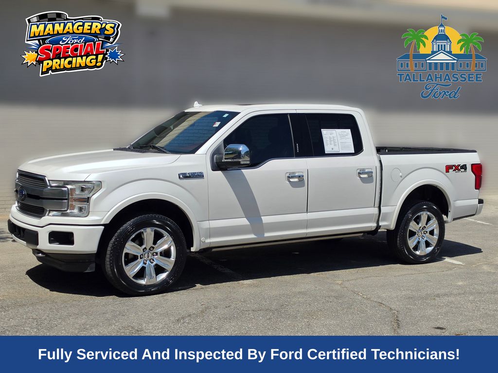 White Platinum Clearcoat Metallic 2019 Ford F-150 Platinum SuperCrew 4WD Pickup Truck Four-Wheel Drive Automatic