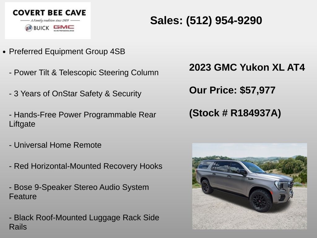 Used Car 2023 Gmc Yukon Xl  At4 For Sale Under $60,000 In Austin, Texas