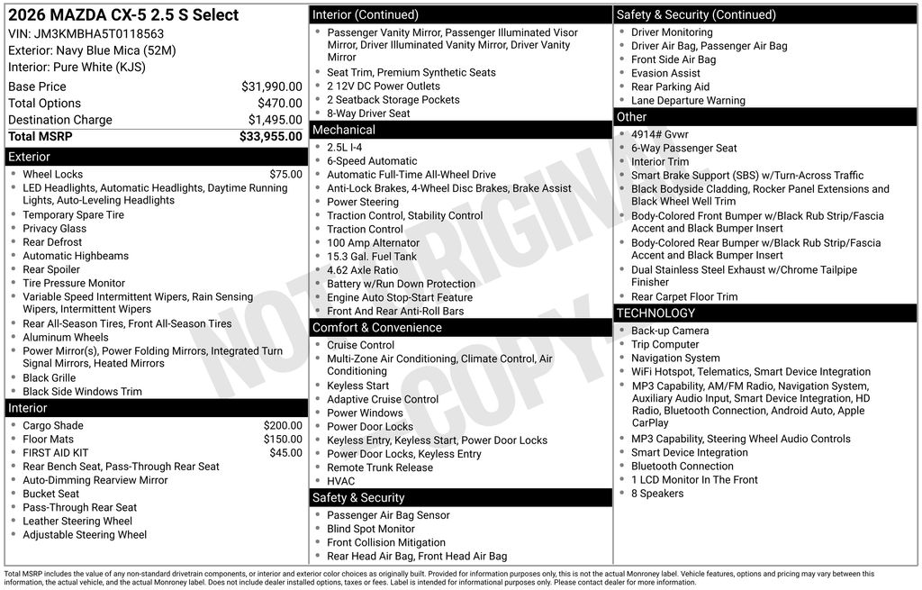 2026 Mazda CX-5 2.5 S Select