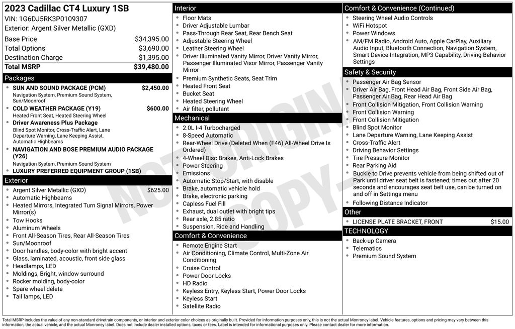 Used Car 2023 Cadillac Ct4  Luxury For Sale Under $35,000 In Austin, Texas
