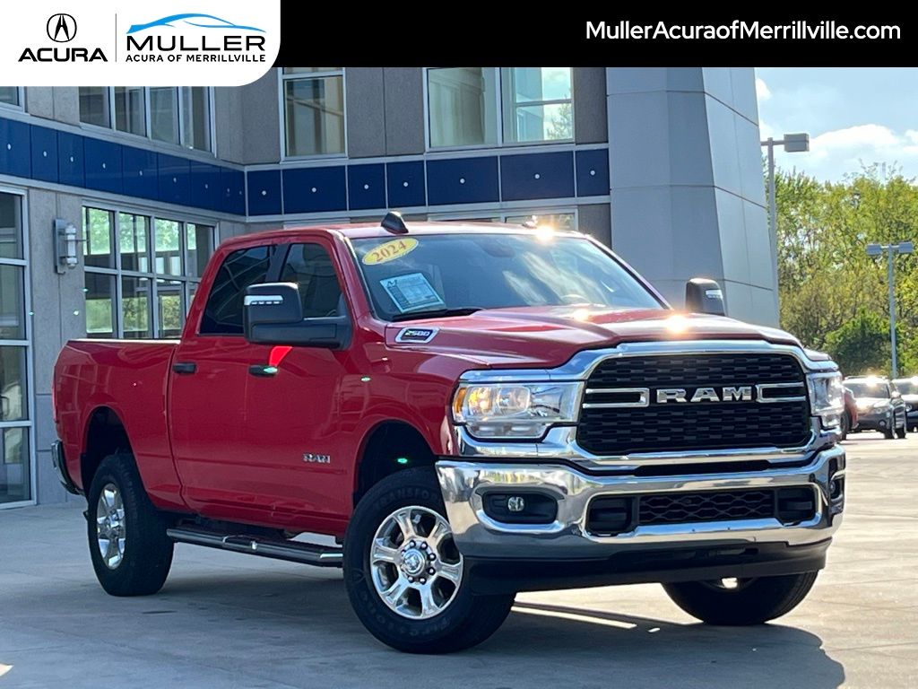 Flame Red Clearcoat 2024 RAM 2500 Big Horn Crew Cab 4WD Pickup Truck Four-Wheel Drive 8-Speed Automatic
