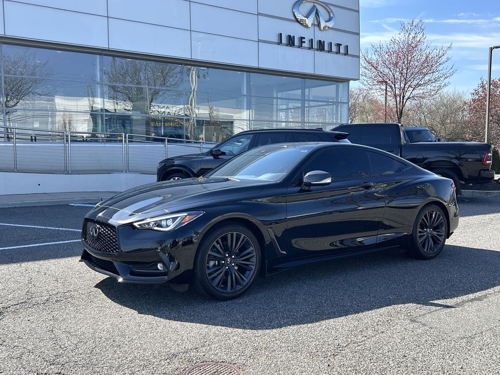 Black Obsidian 2022 INFINITI Q60 3.0T Luxe AWD Coupe All-Wheel Drive 7-Speed Automatic