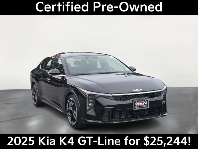 Aurora Black Pearl 2025 Kia K4 Sedan Front-Wheel Drive Continuously Variable Transmission