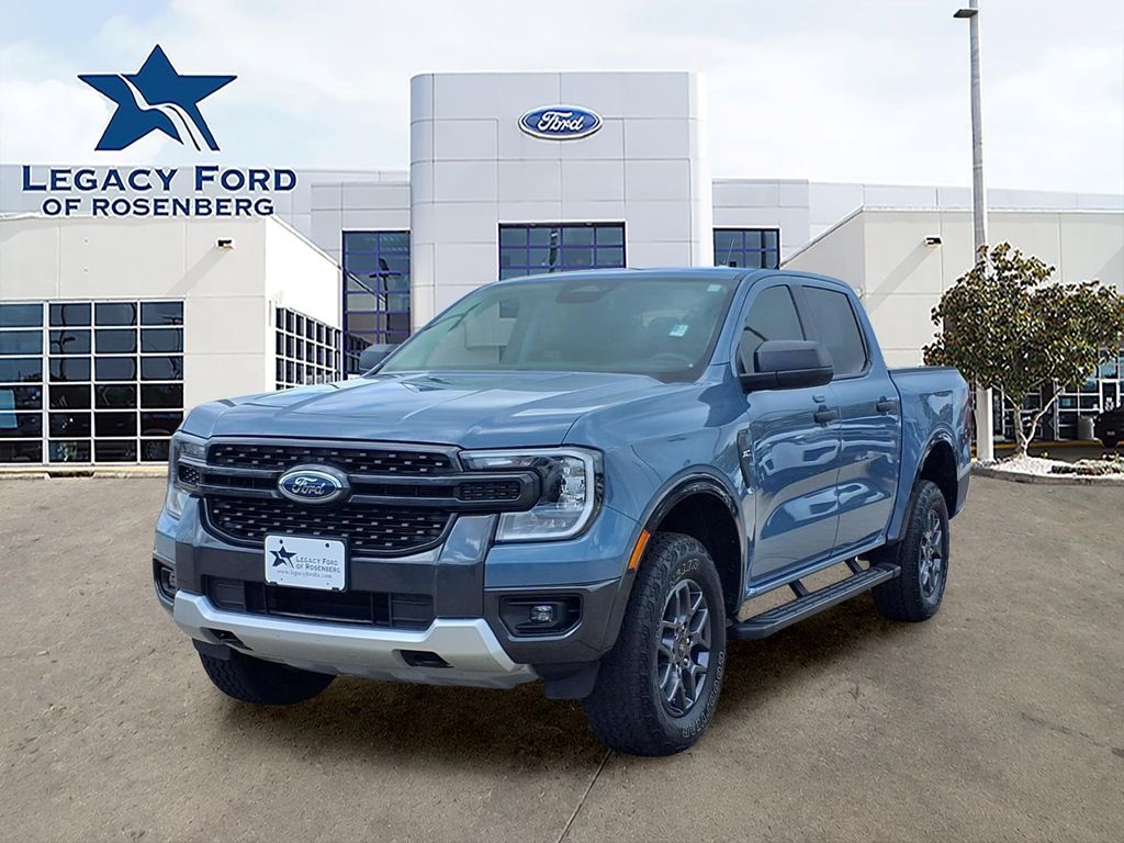 Blue (Azure Gray Metallic Tri-Coat) 2024 Ford Ranger XLT SuperCrew 4WD Pickup Truck Four-Wheel Drive Automatic