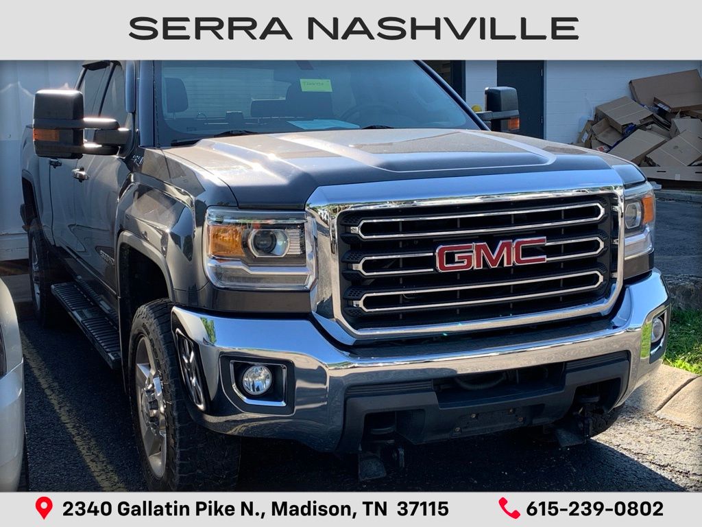 Gray (Iridium Metallic) 2016 GMC Sierra 2500HD SLE Crew Cab SB 4WD Pickup Truck Four-Wheel Drive 6-Speed Automatic Overdrive