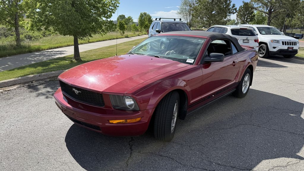 Red 2007 Ford Mustang V6 Deluxe Convertible RWD Convertible Rear-Wheel Drive 5-Speed Automatic