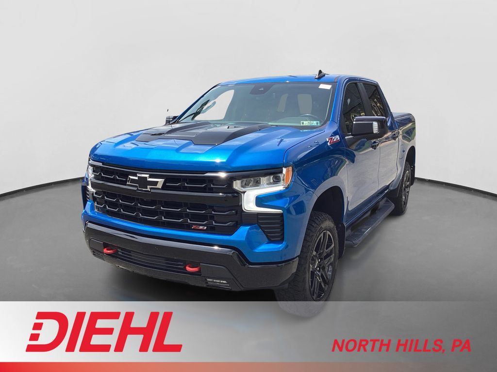 Glacier Blue Metallic 2022 Chevrolet Silverado 1500 Pickup Truck Four-Wheel Drive Automatic