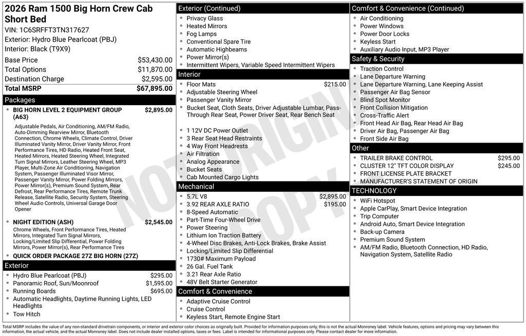 New 2026 Blue Ram Big Horn/Lone Star image 4
