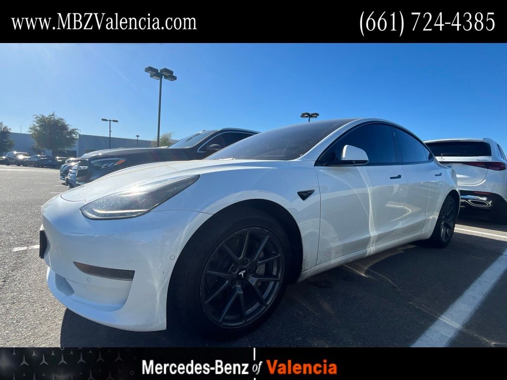 Pearl White Multi-Coat 2022 Tesla Model 3 Sedan Rear-Wheel Drive 1-Speed Automatic