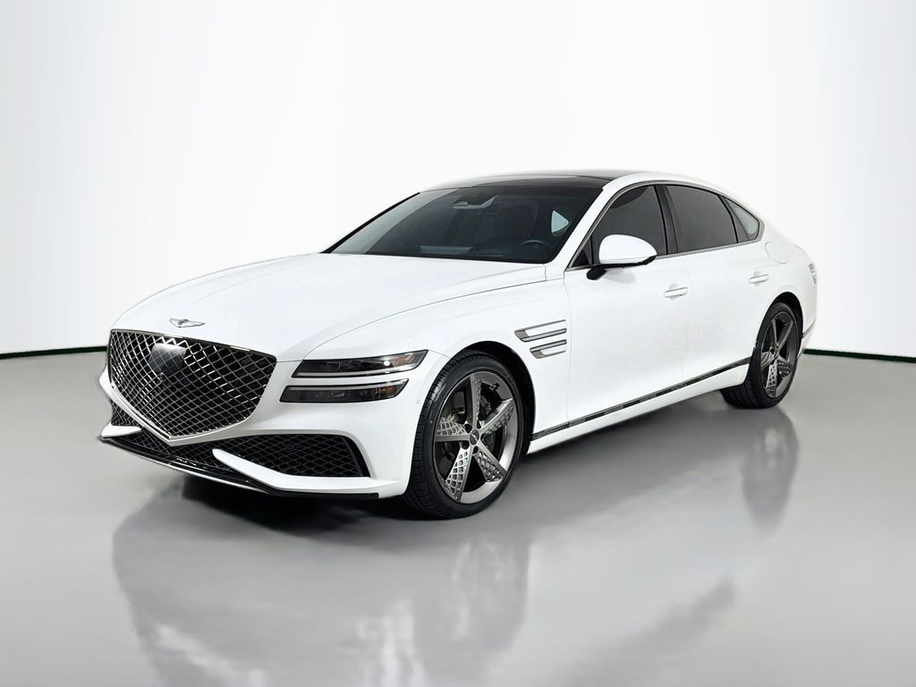 Verbier White 2023 Genesis G80 Sedan All-Wheel Drive 8-Speed Automatic